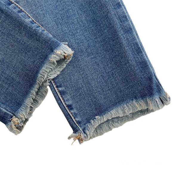 BlankNYC Frayed Hem Jeans Crop Skinny Raw Distressed Denim Size 26 06t-1699LT - Picture 9 of 13